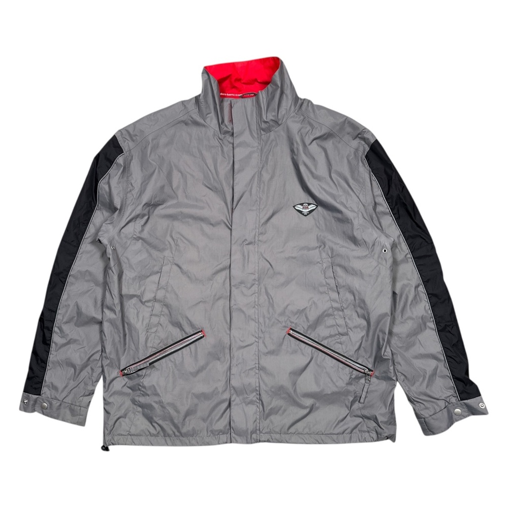 Vintage Mercedes Benz Formula 1 F1 Racing Gray Windbreaker Jacket Mens XL